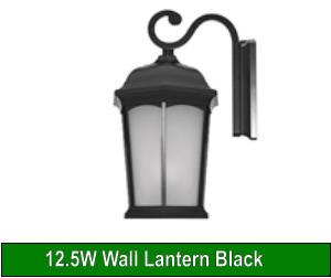 12.5W Wall Lantern Black