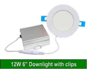 12W 6" Downlight with clips